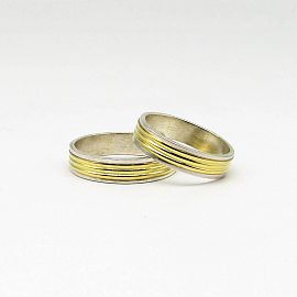 ALIANZA CENTRO ACANALADA AMARILLO /PLATA Y ORO